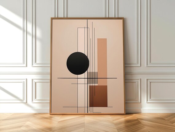 Minimalist Abstract Wall Art Geometric Line Print Modern Mid Century Home Decor