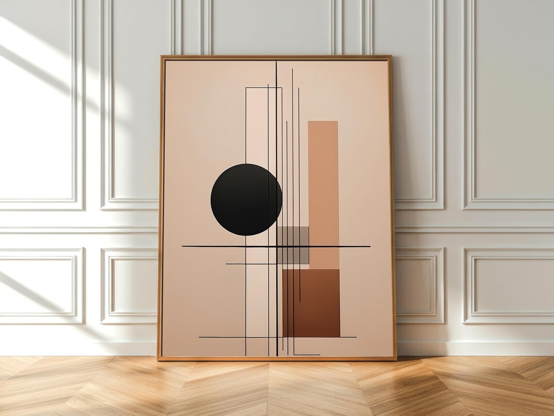 Minimalist Abstract Wall Art Geometric Line Print Modern Mid Century Home Decor