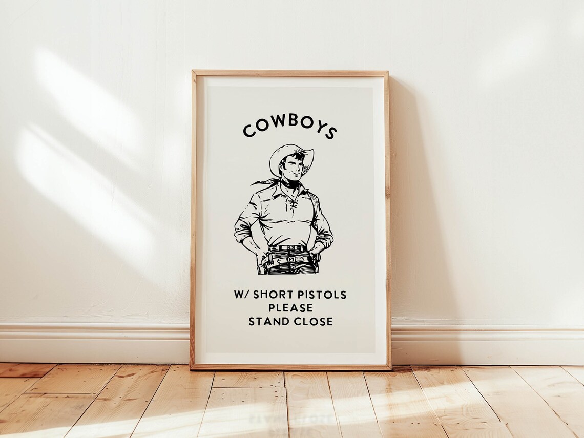 Cowboy Bathroom Humor Art Print, Western Style