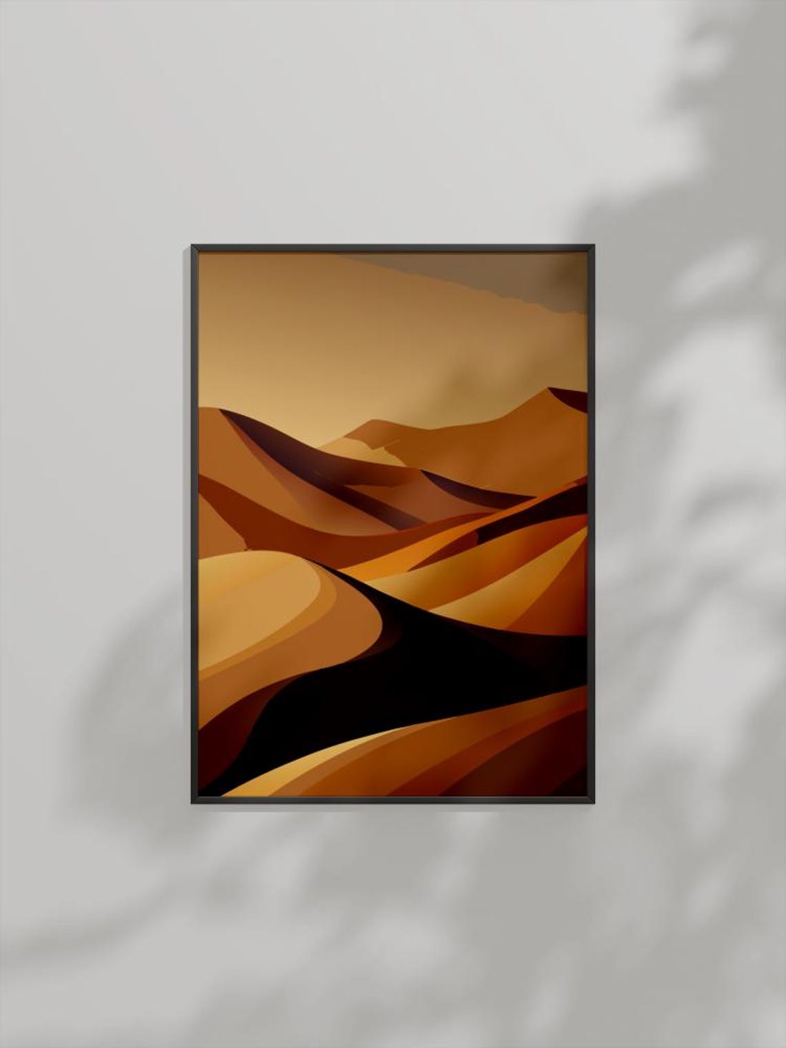 Golden Sand Dunes Abstract Desert Waves Warm Amber Minimal Poster Art