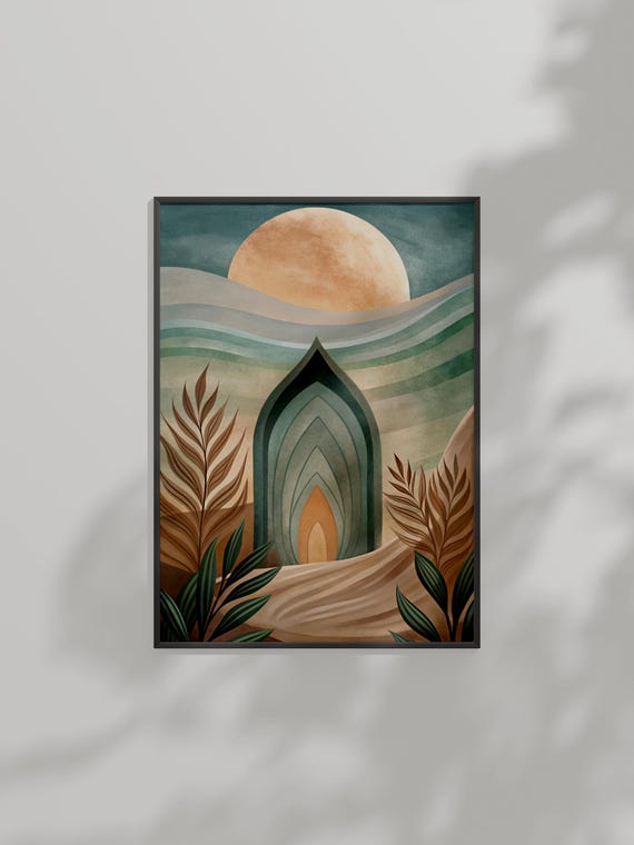 Bohemian Sunrise Wall Art Modern Abstract Nature Print