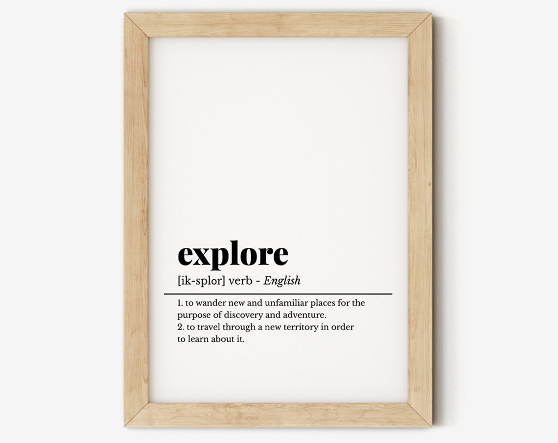 Explore Definition Dictionary Art Travel Adventure Quote Wall Poster