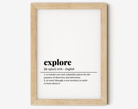 Explore Definition Dictionary Art Travel Adventure Quote Wall Poster
