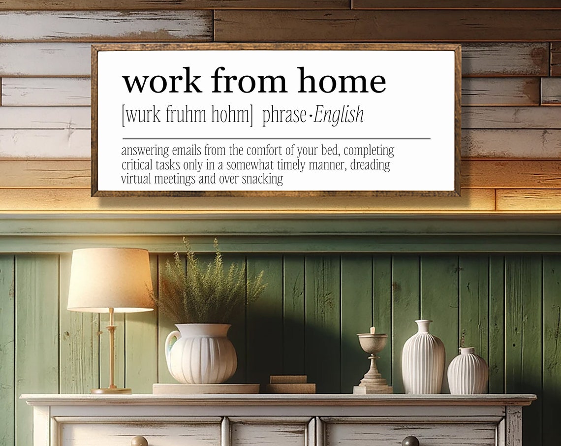 Work From Home Definition Home Office Decor Home Office Wall Art Funny Home Office Decor Gifr For Programer Gift For Designer