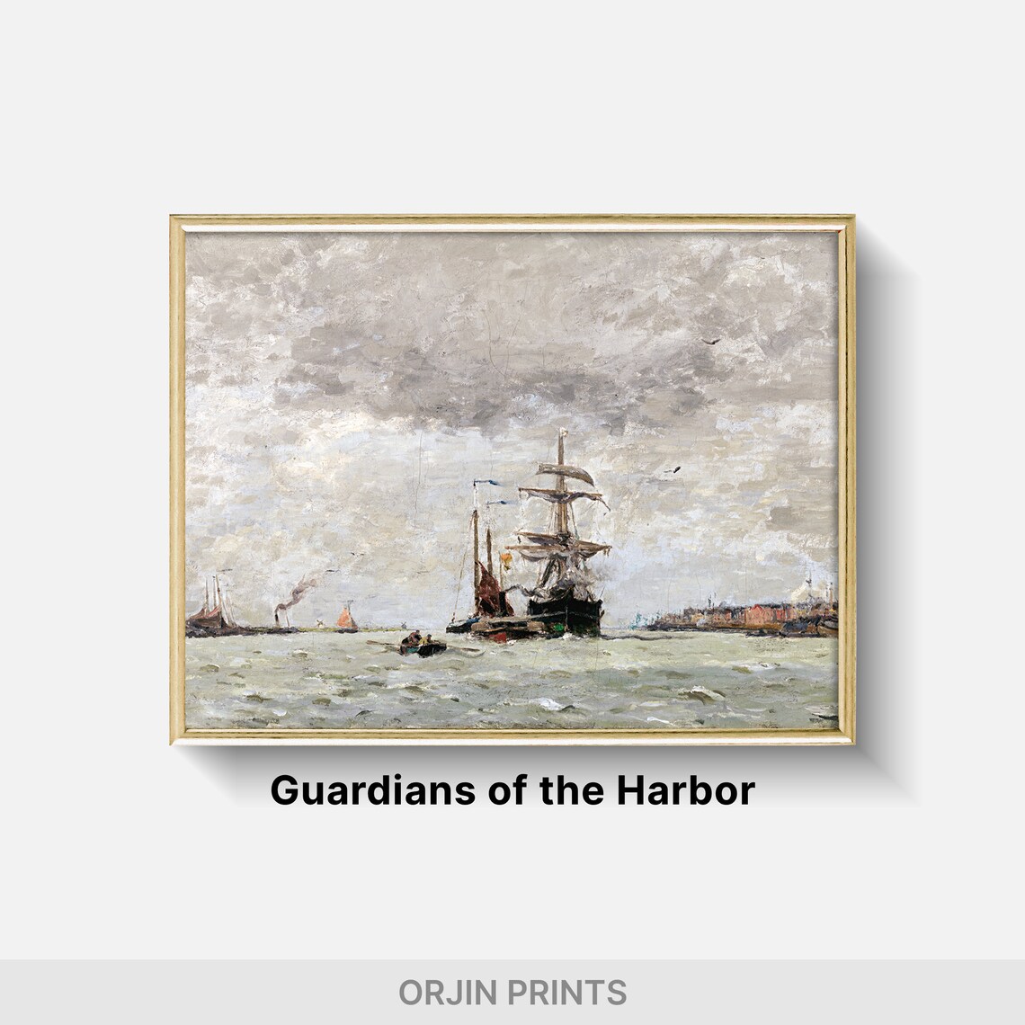 Tall Ship at Sea Impressionist Marine Painting Nautical Wall Art - Image 2