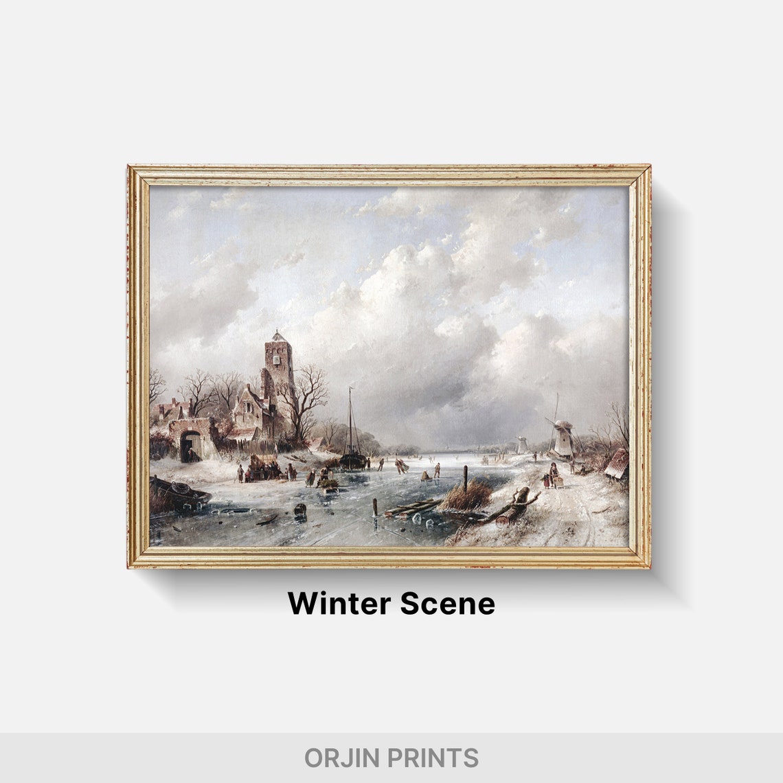 Snowy Tower Art Print Wintry Scene Serene Snowscape Orjin Prints 6523 - Image 2