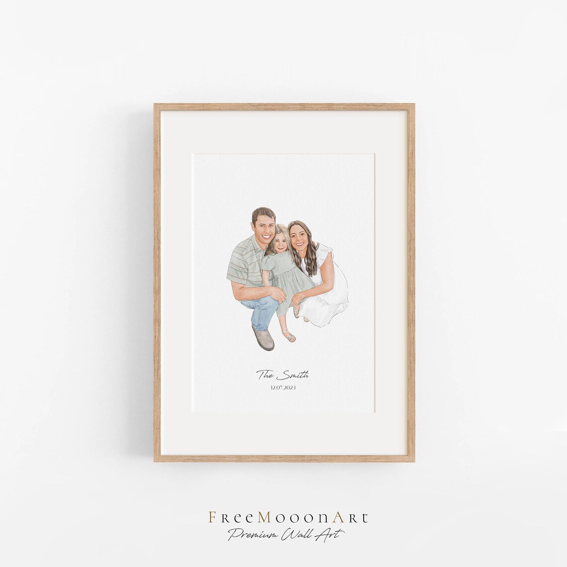 Custom Pet and Owner Watercolor Portrait Print With Dog Name Keepsake - Image 2