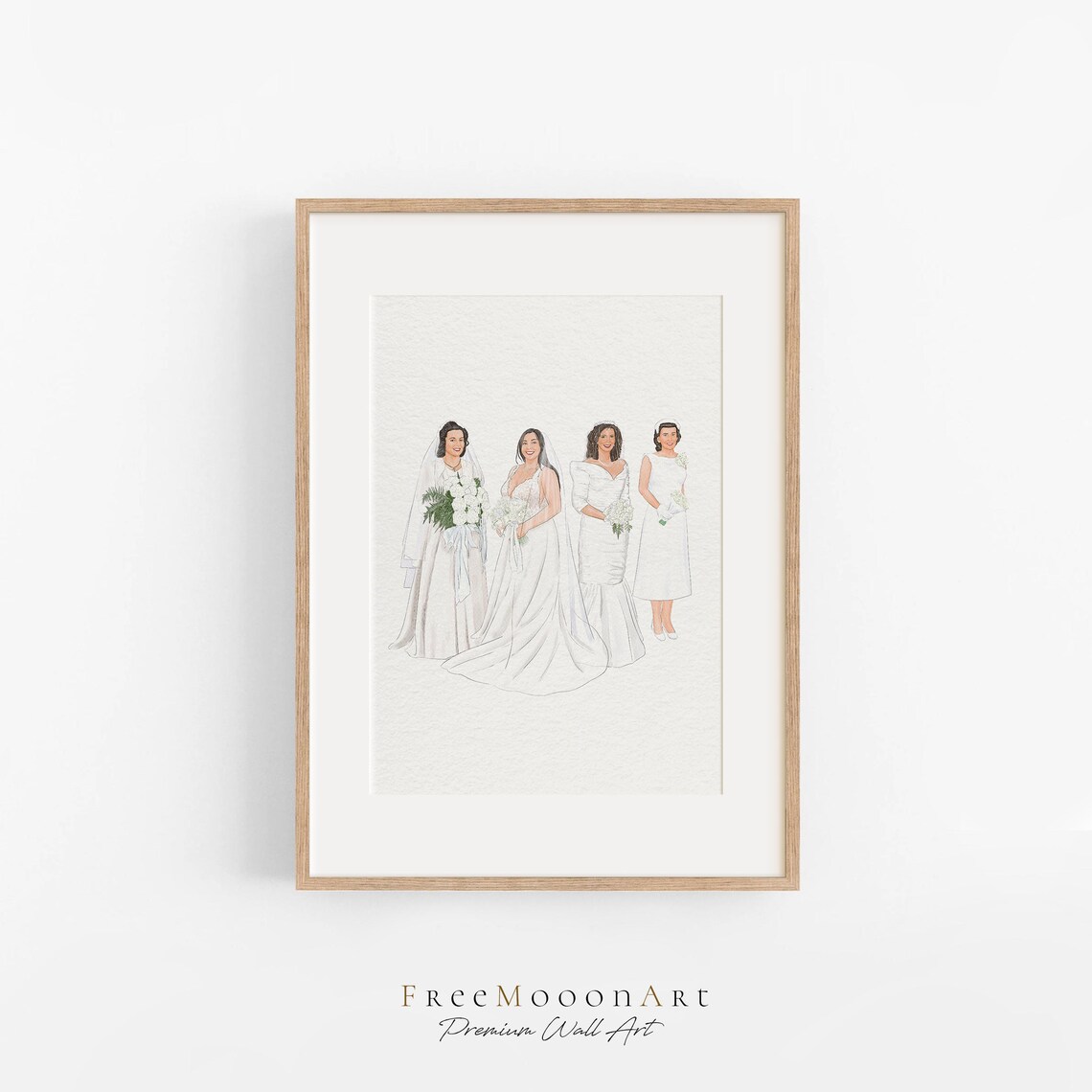 Three Generations Brides Vintage Wedding Portrait Gift Poster - Image 3
