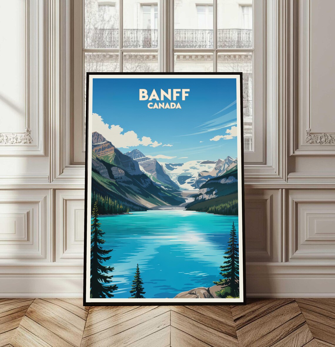 Banff Poster Travel Canada Print Wall Art Cityscape Mountain Nature
