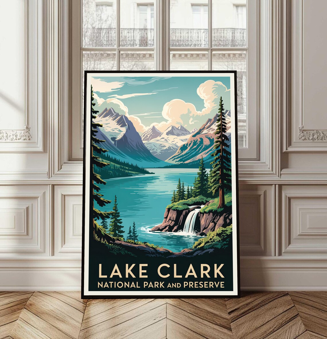 Alaska Lake Clark National Park Preserve Vintage Travel Poster