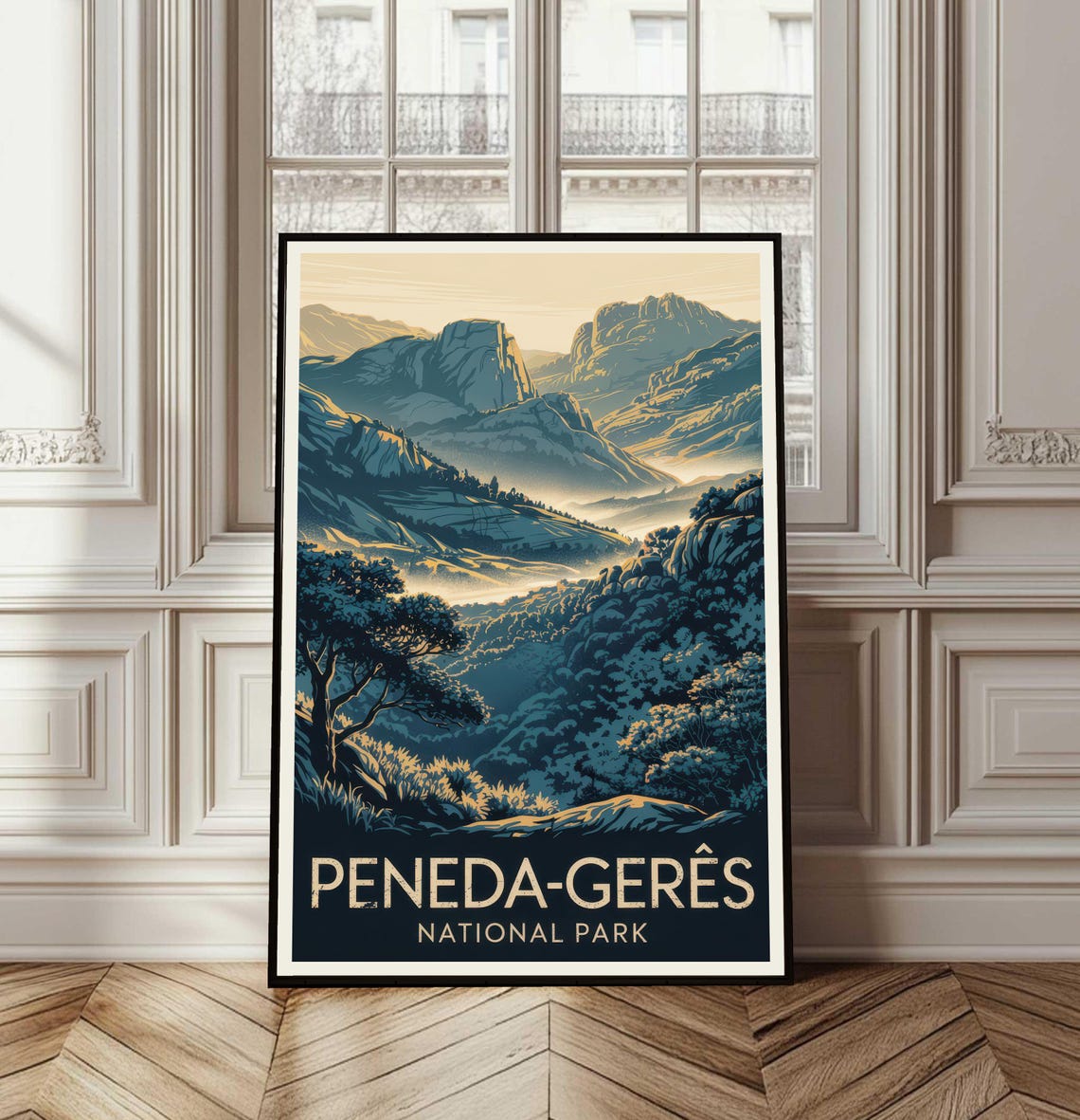 Peneda-Gerês National Park Vintage Travel Mountain Landscape Poster