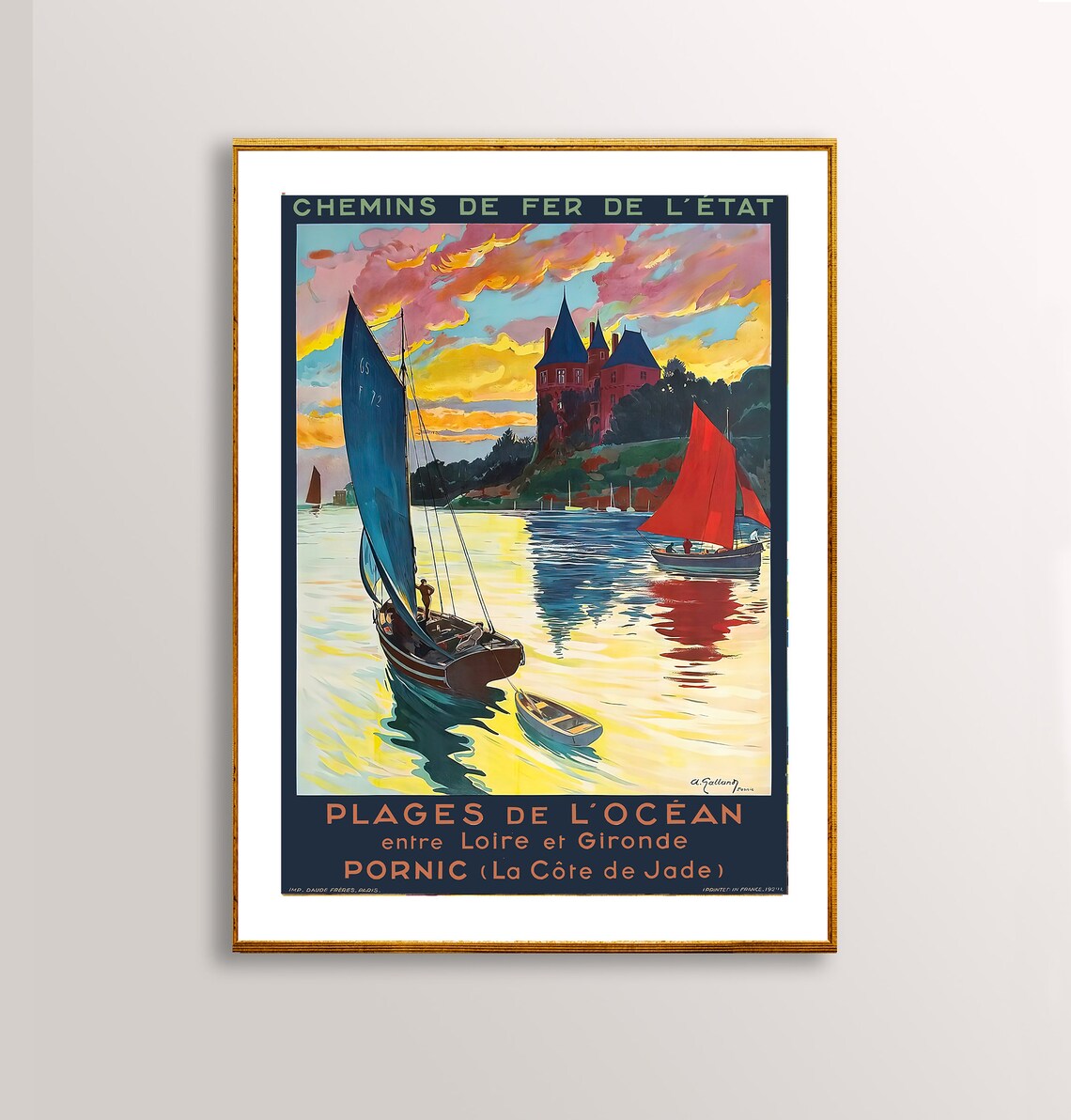 Plage De Locean Pornic La Cote De Jade Travel Poster