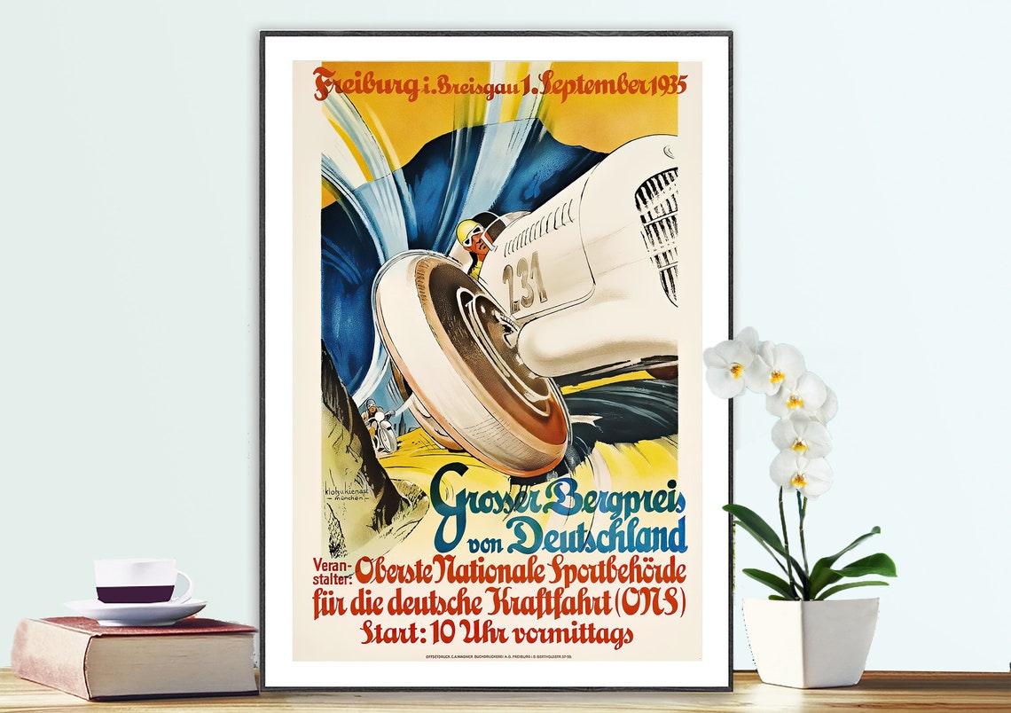 Grosser Bergpreis von Deutschland 1935 Vintage Racing Poster