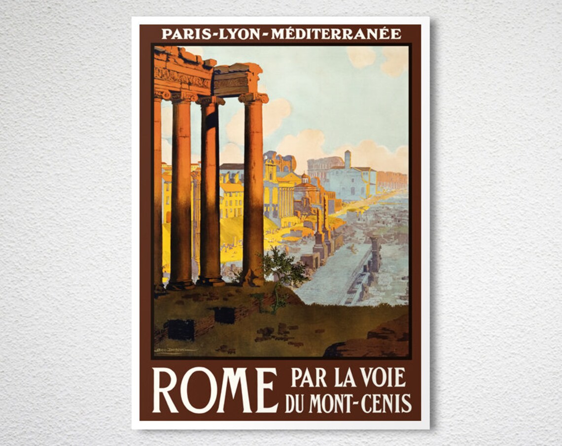 Rome Par La Voie Du Mont Cenis Vintage Travel Poster - Image 2