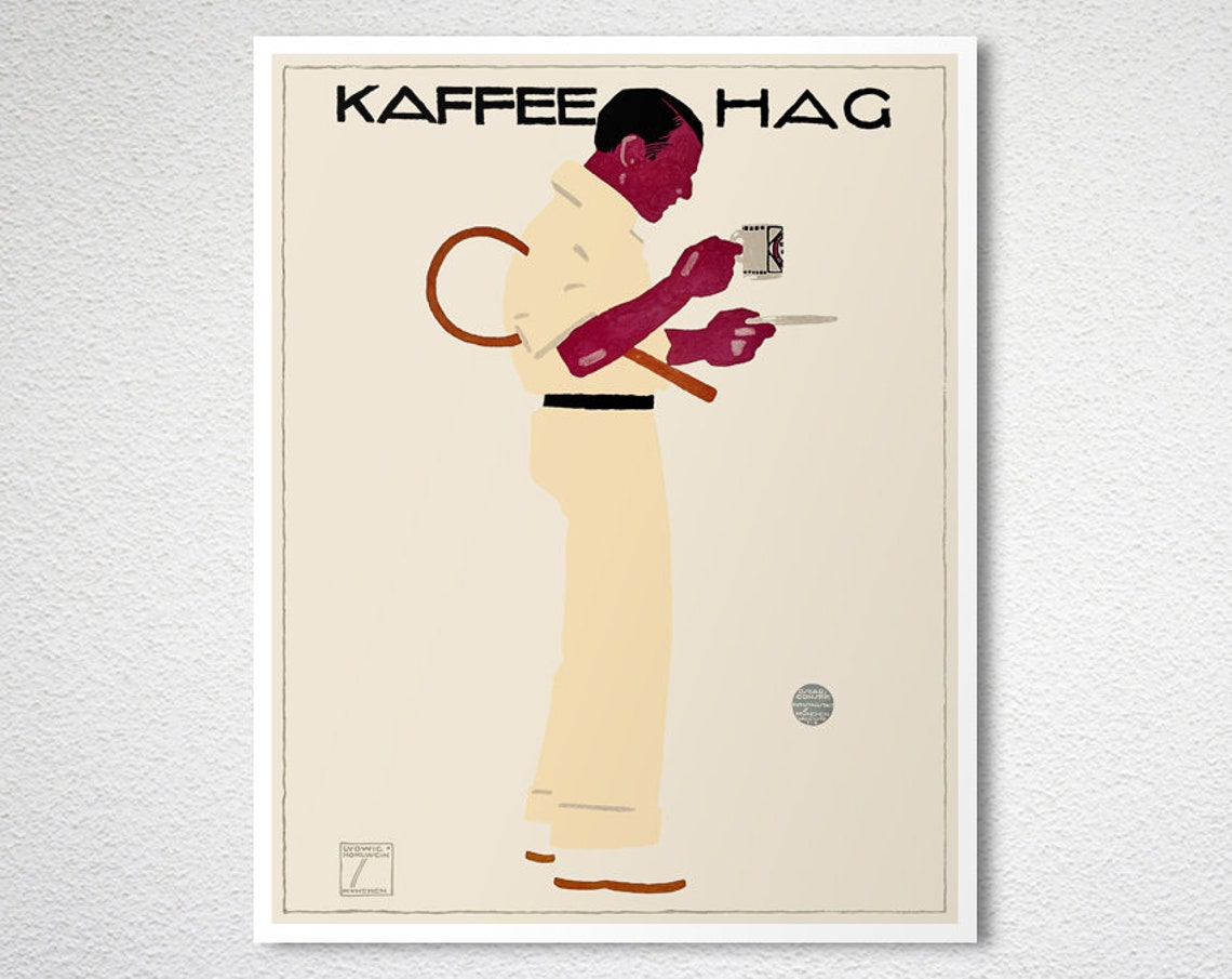 Kaffee Hag Classic Vintage German Coffee Advertisement Poster - Image 2
