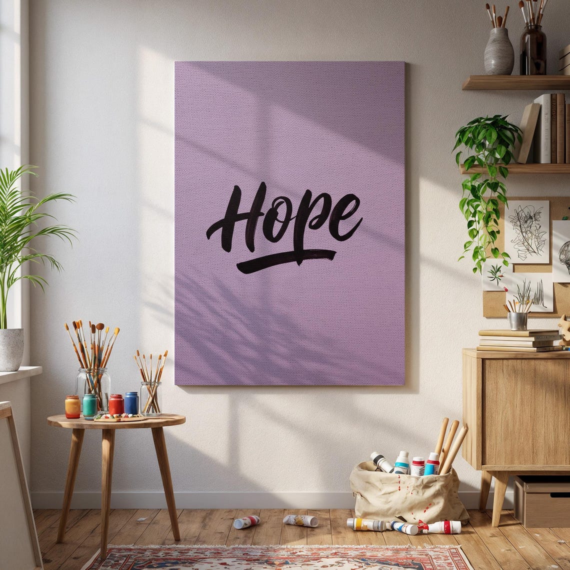 Hope Lavender Purple Calligraphy Motivational Typography Quote Poster