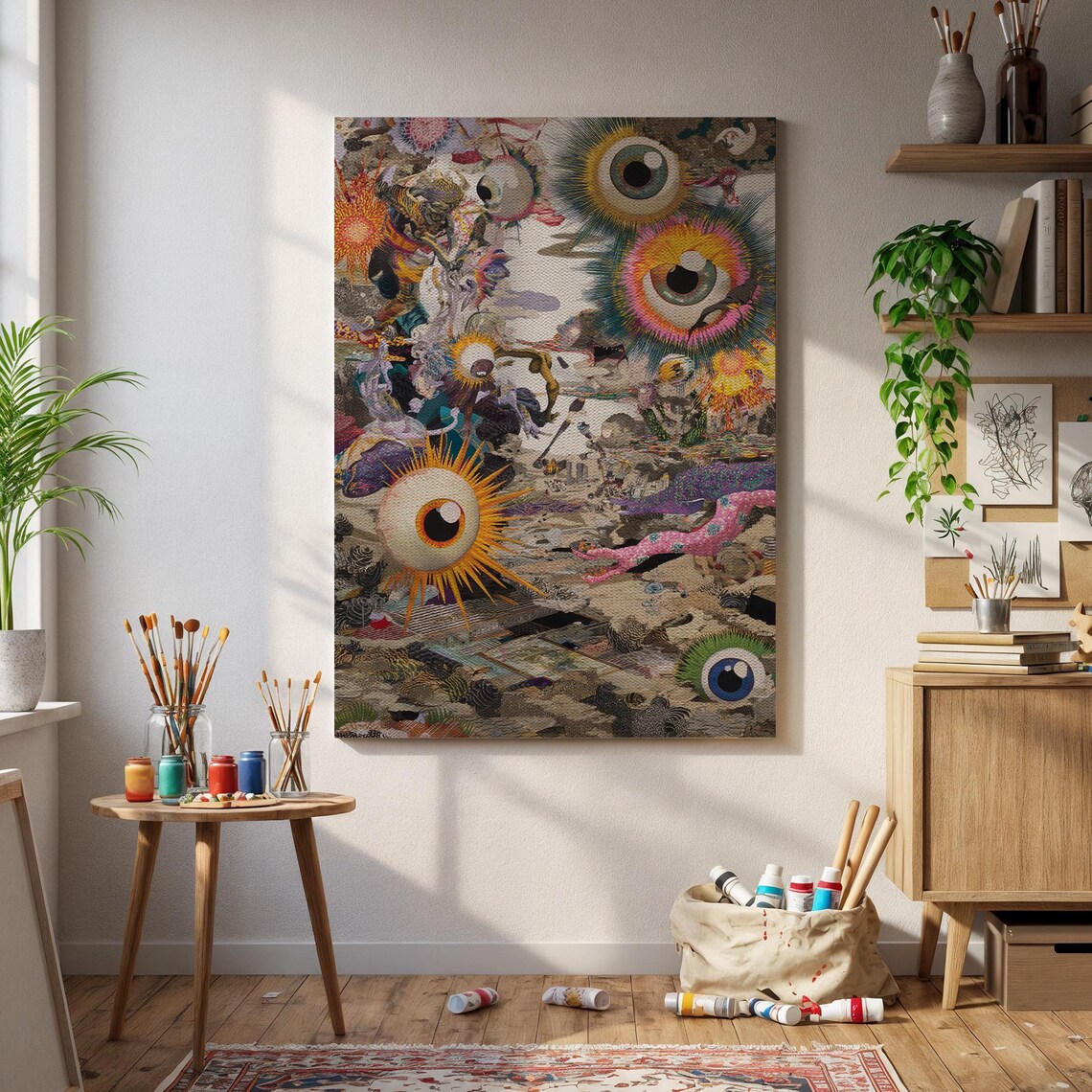 Surreal Eyeball Explosion, Trippy Abstract Poster