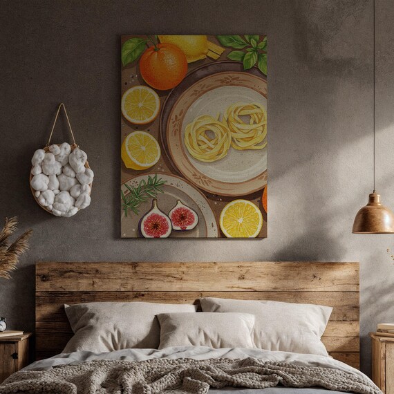 Italian Pasta Night Mediterranean Food Kitchen Wall Decor Poster