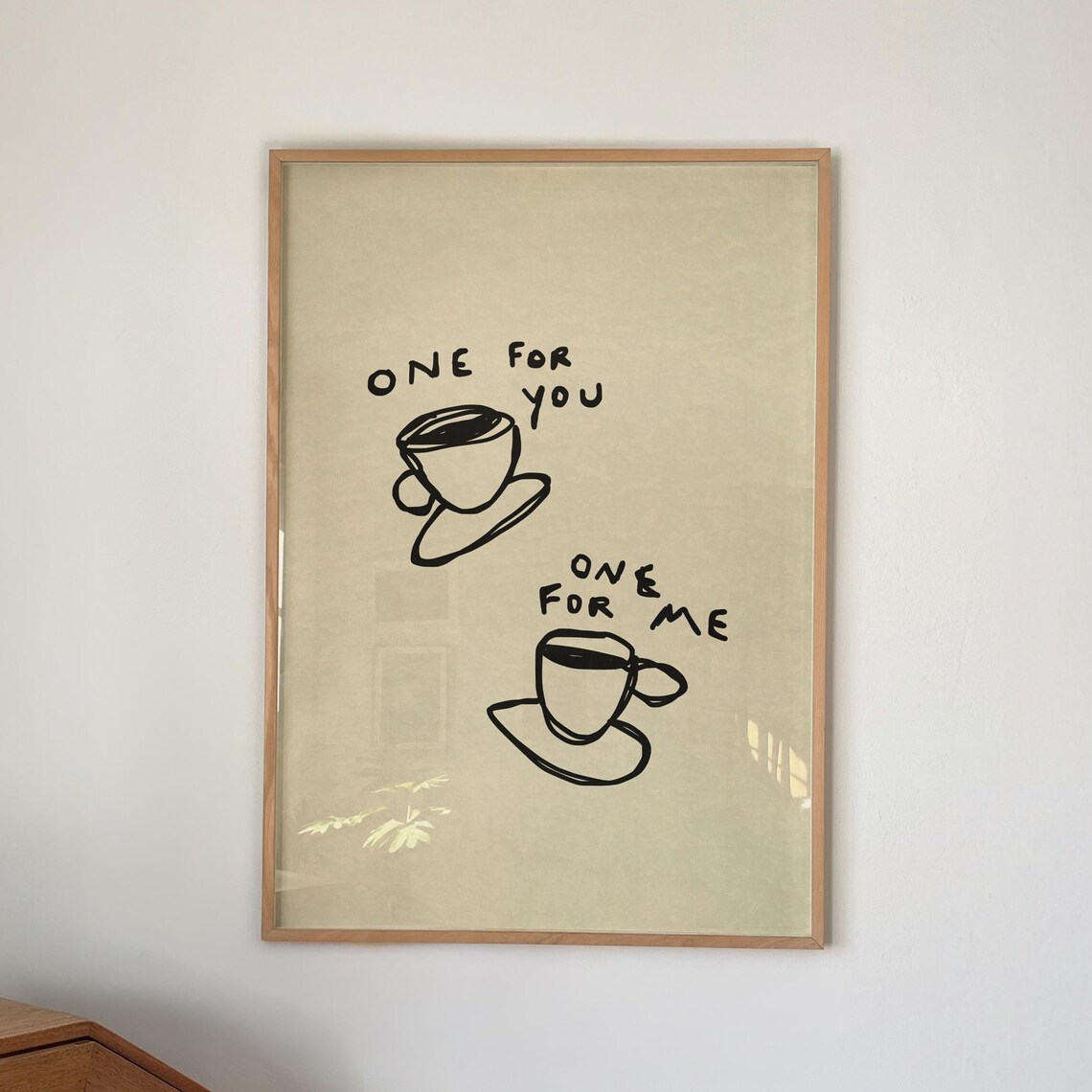 Coffee Art Print, Trendy Neutral Kitchen Decor