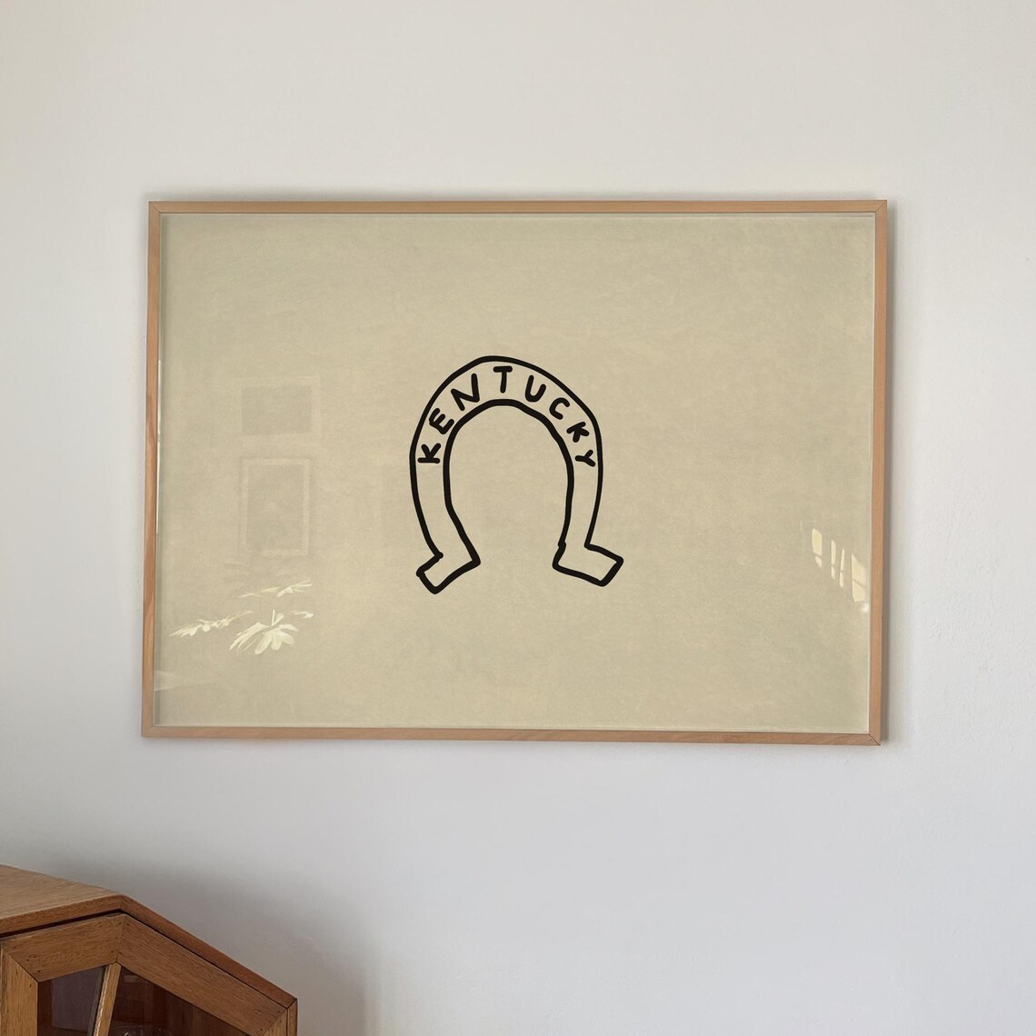 Kentucky Horseshoe Handdrawn State Art Poster