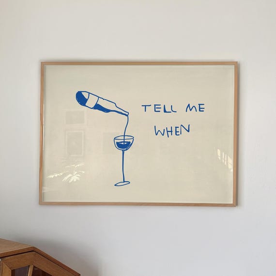 Funny Wine Quote Print, Kitchen Bar Cart Art