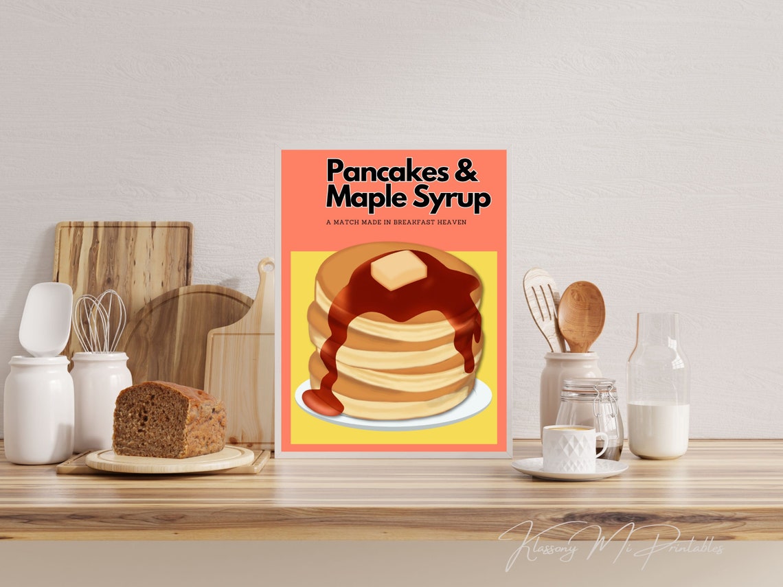 Pancakes And Maple Syrup Breakfast Heaven Retro Diner Wall Art - Image 2