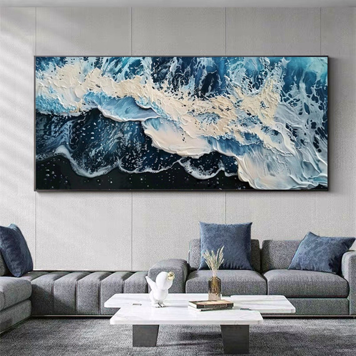Powerful Blue Ocean Waves Washing Over Black Sand Beach Poster - Image 6