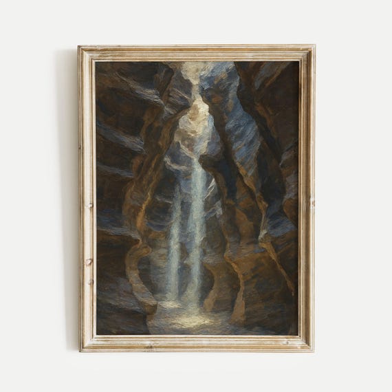 Canyon Light Shining Oil Painting Print Vintage Wall Art Home And Office Living Room Bedroom Nursery Decor