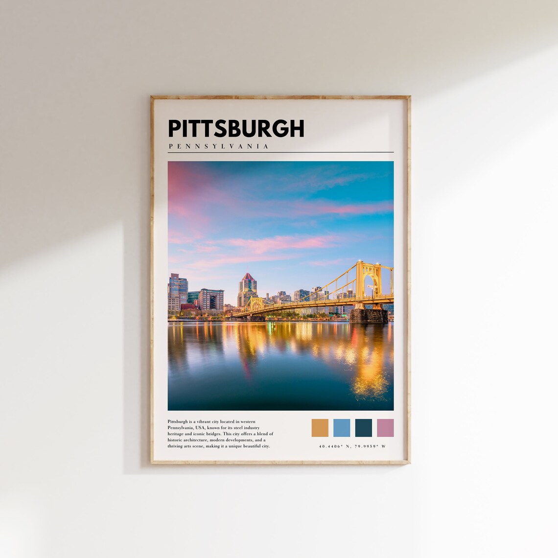 Pittsburgh, Pennsylvania Travel Poster Art Print