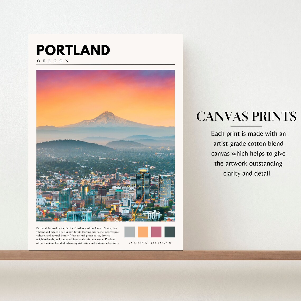 Portland Oregon Travel Poster, PNW Wall Art Print - Image 2