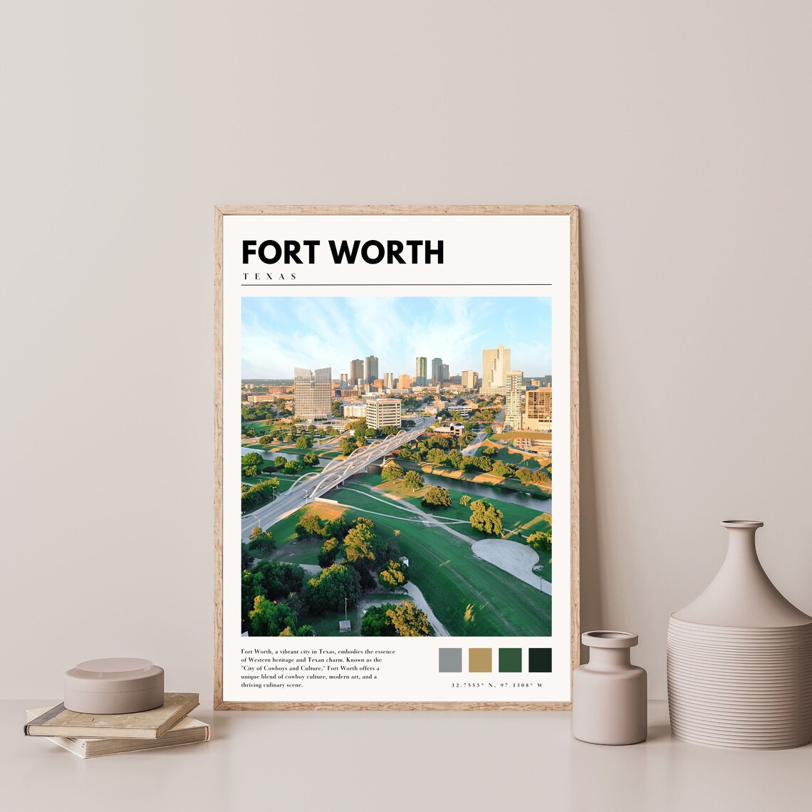 Fort Worth Texas Travel Poster, City Wall Art - Image 4
