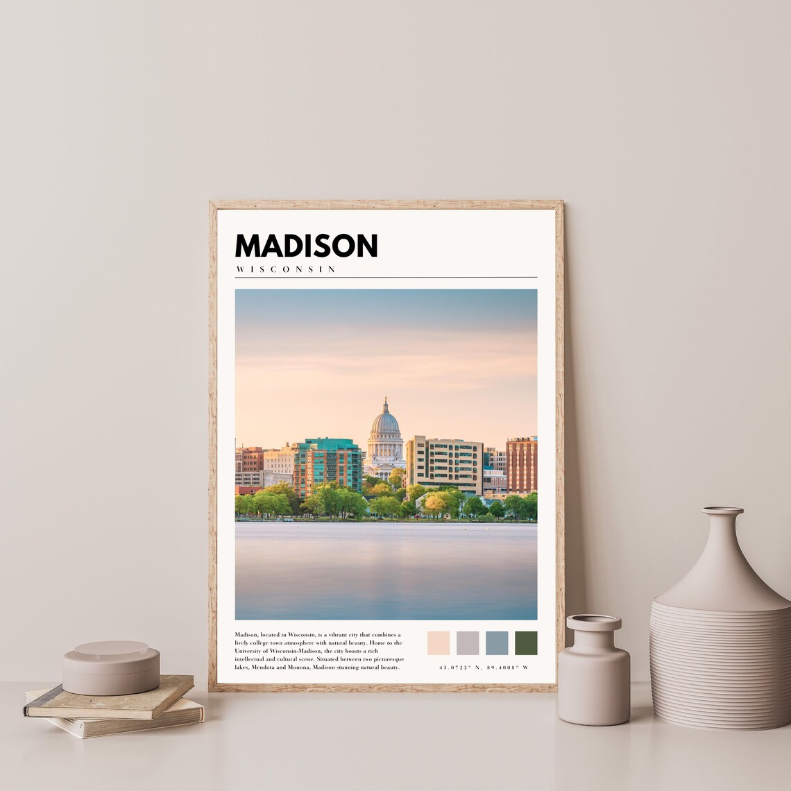 Madison Wisconsin Travel Poster, City Wall Art Print - Image 4