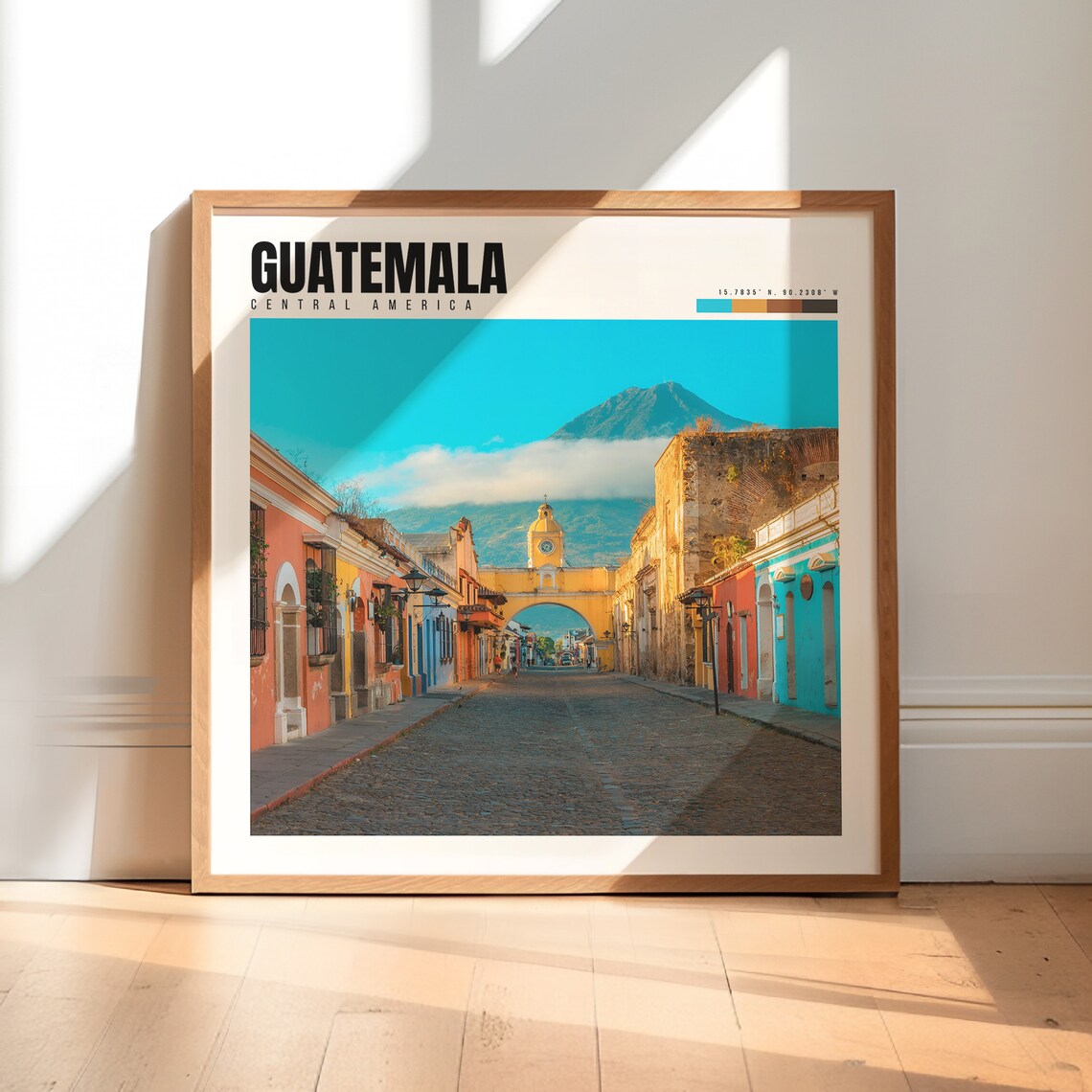 Antigua Guatemala Santa Catalina Arch Colonial Street Poster