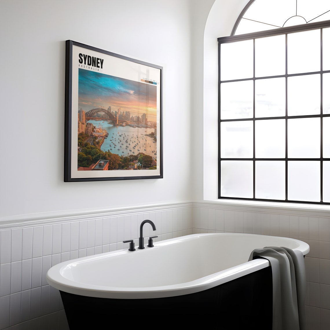 Sydney Australia Harbour Bridge Sunset Sailboats Skyline Travel Poster - Image 2