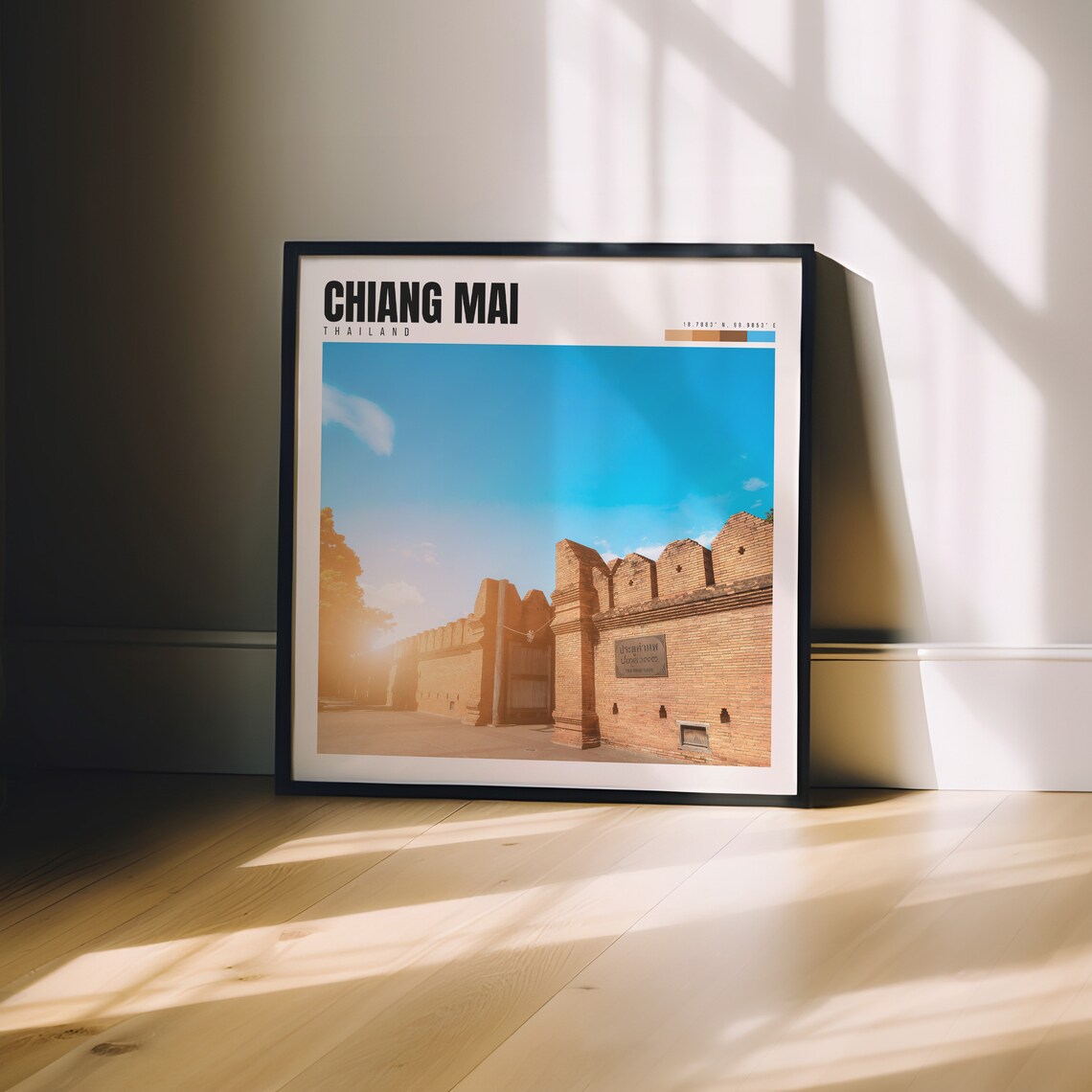Chiang Mai Thailand Ancient Brick City Wall Gate Sunset Poster - Image 3