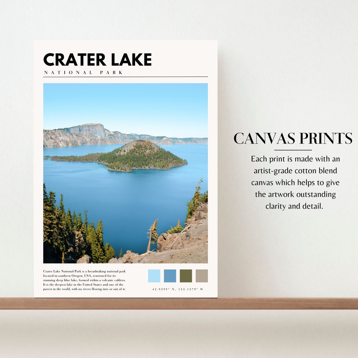 Crater Lake Oregon Photography Poster - Image 2