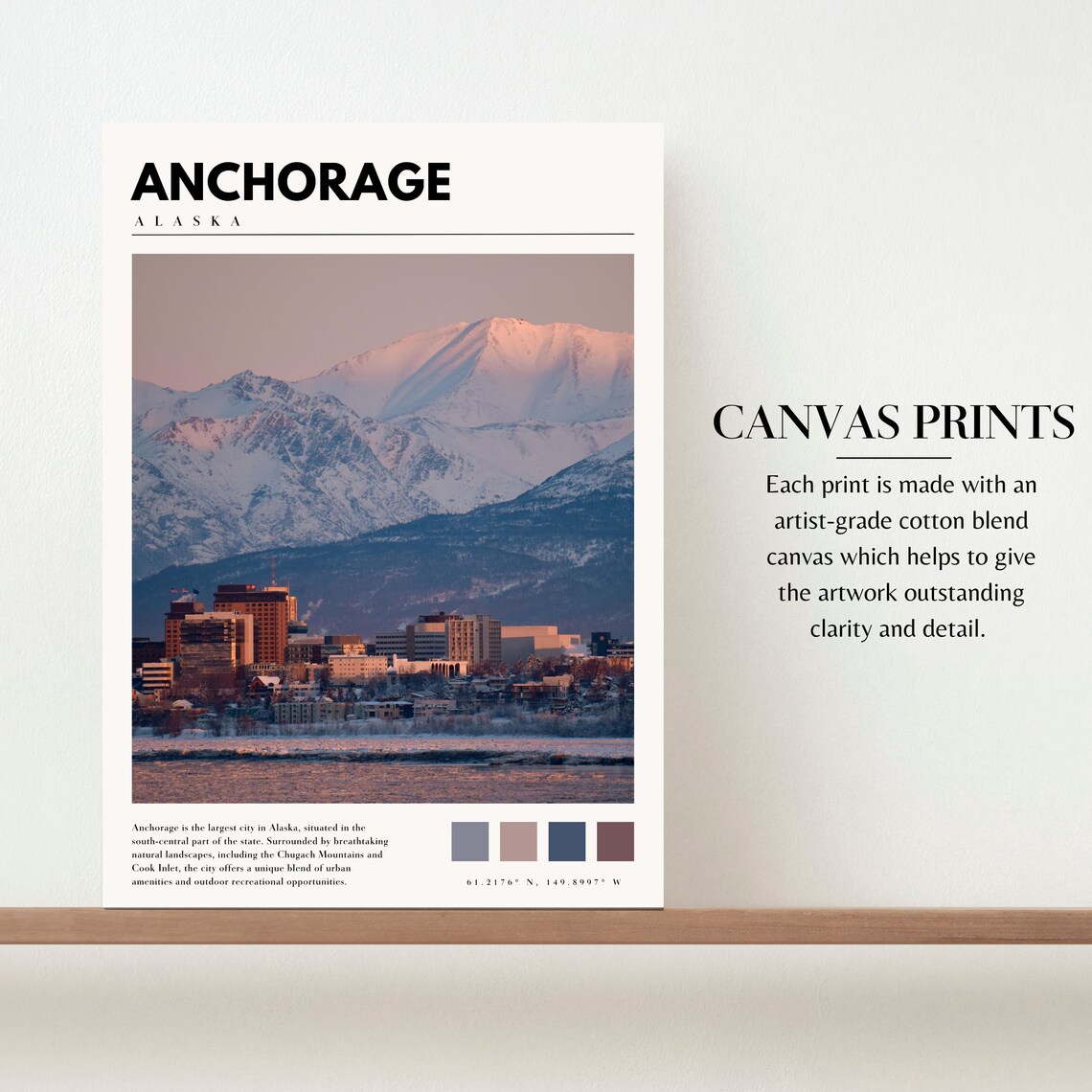 Anchorage Alaska Travel Poster, USA Wall Art Print - Image 2