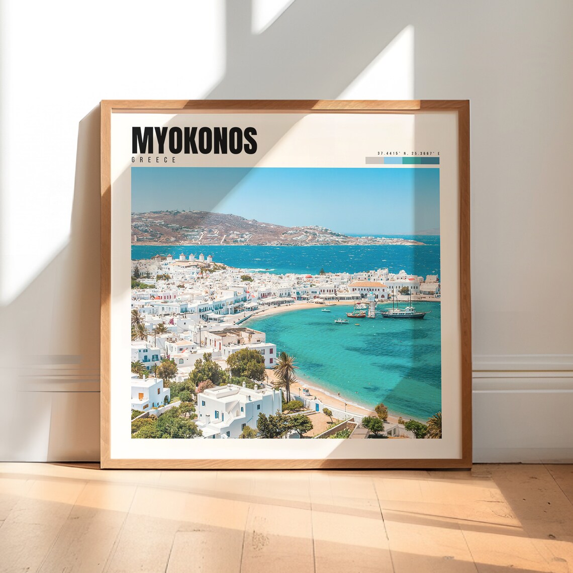 Mykonos Greece Travel Poster, Mykonos Decor