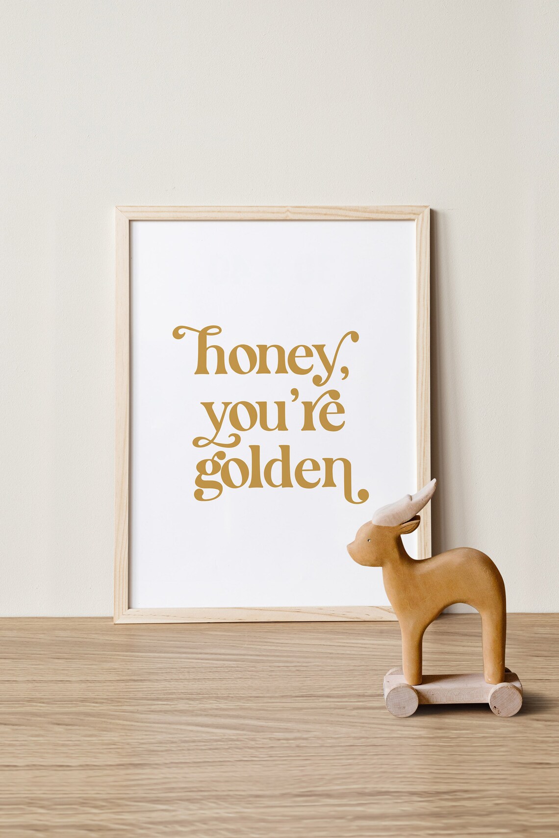 Honey You 27re Golden Boho Nursery Quote Art Print - Image 2