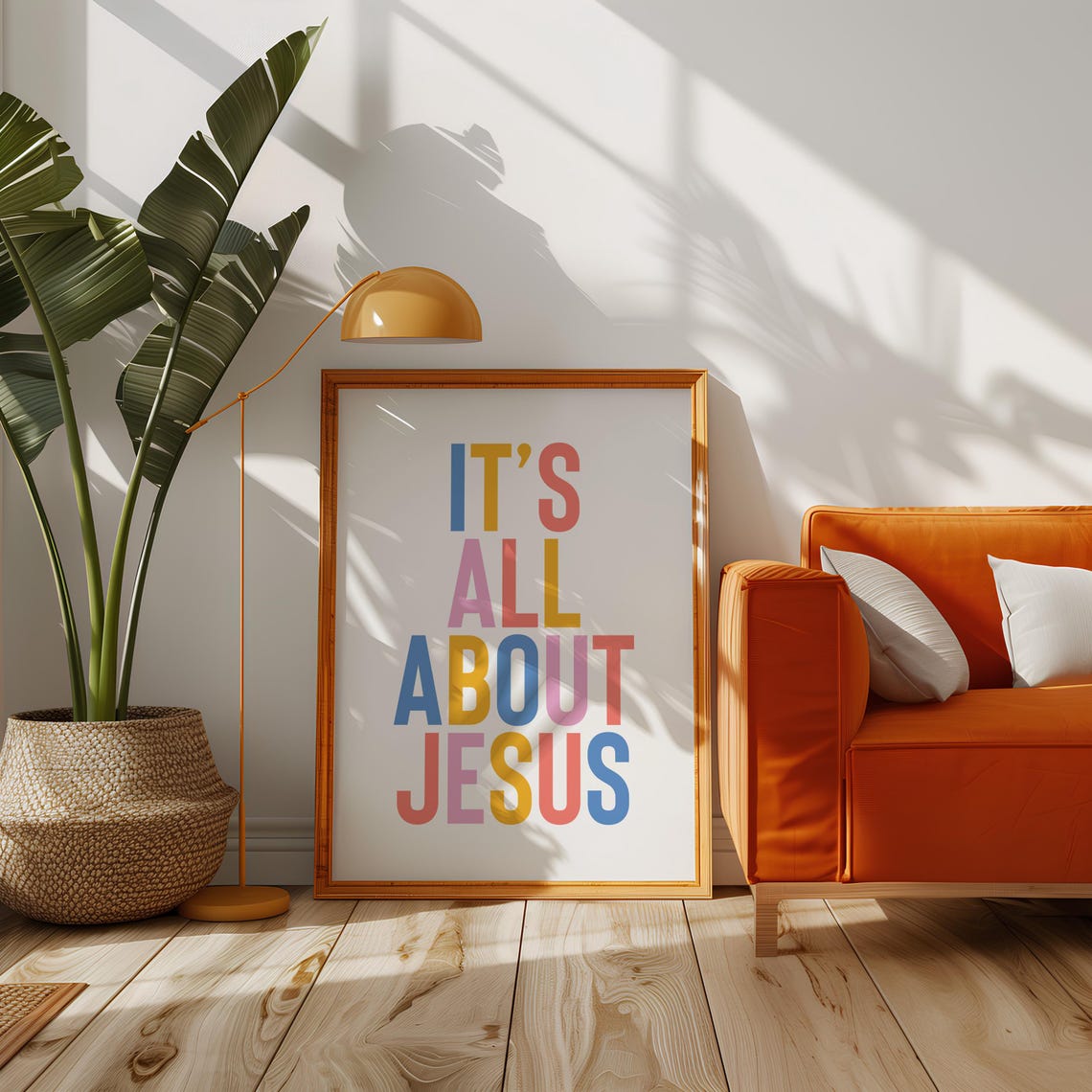 Its All About Jesus Colorful Christian Typography Wall Art Poster - Image 2