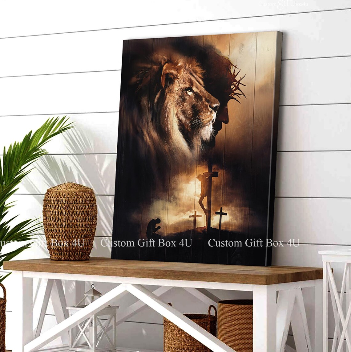 Lion Of Judah And Jesus With Crucifixion Christian Faith Poster - Image 5