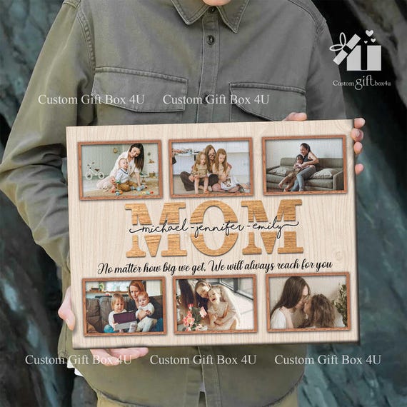 Personalized Mom Photo Collage No Matter How Big We Get Custom Mothers Day Gift Sentimental Gift Mommy Birthday Gift From Daughter Son