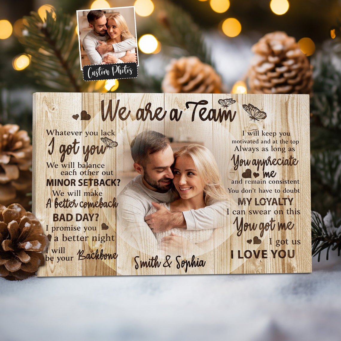 Personalized Were A Team Couple Wedding Gift For Wife 1st Anniversary Gift For Son Wedding Day Gift For Her Couple Gift - Image 3