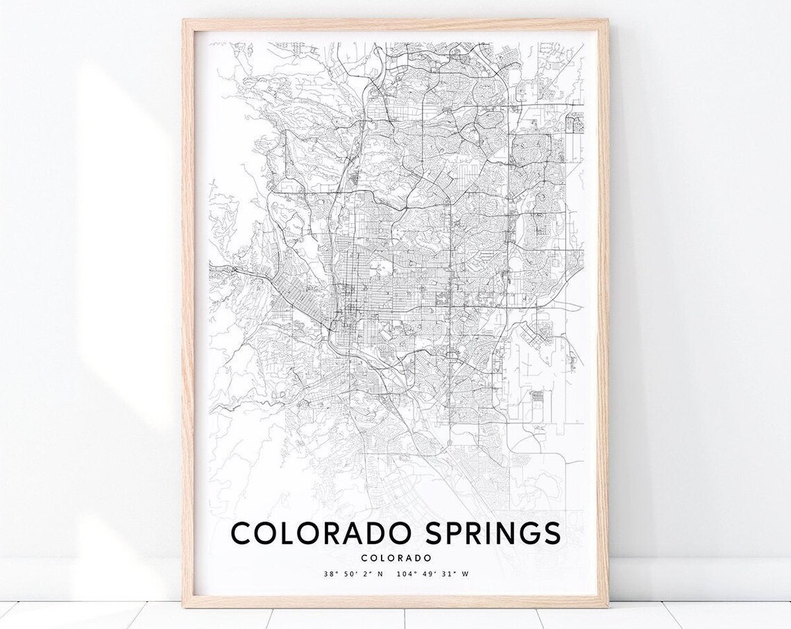 Colorado Springs Colorado Street Map Minimalist Map Art Poster