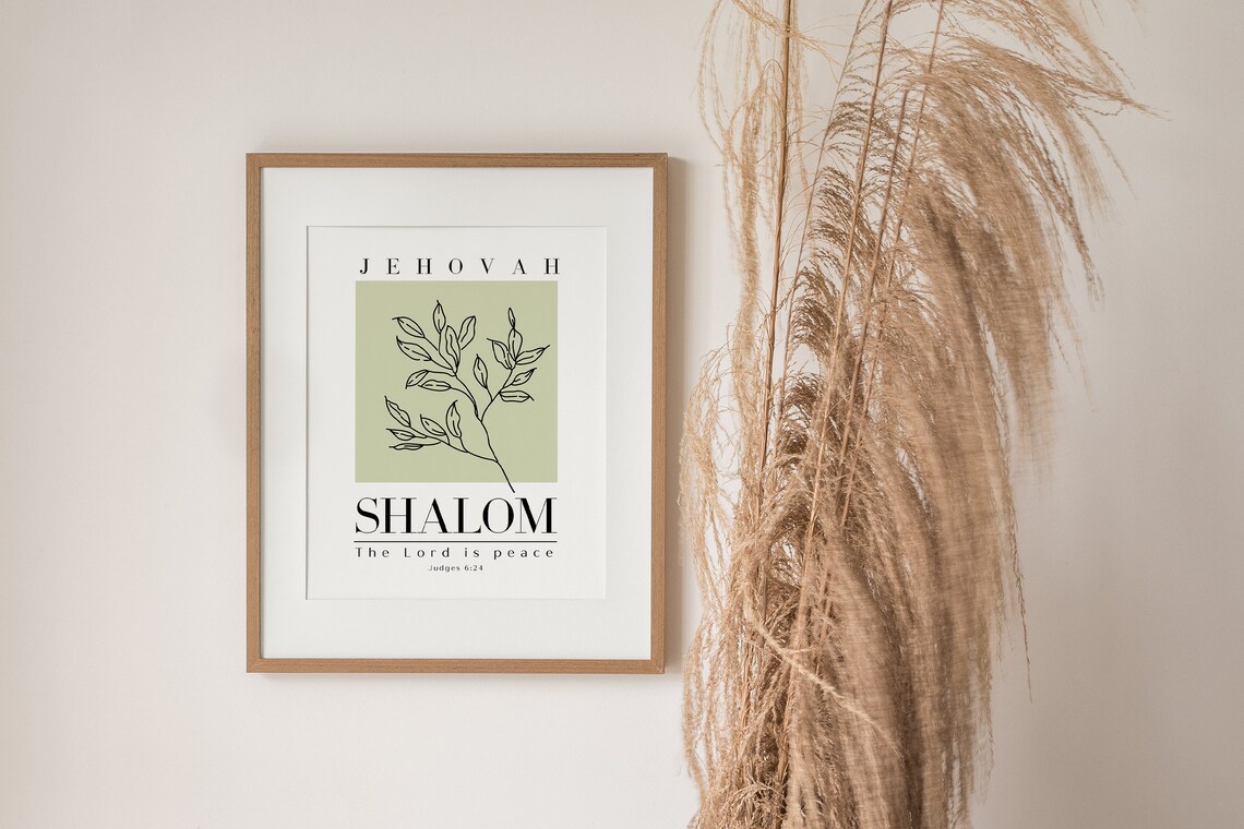 Shalom Judges 6:24 Minimalist Bible Verse Art Print - Image 3