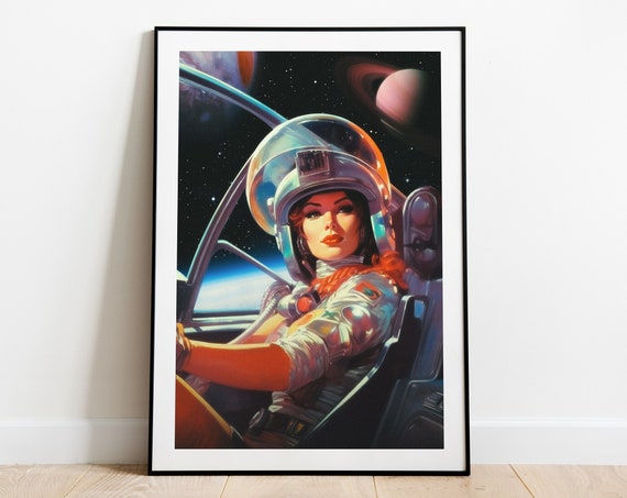 Next Stop Mars Retro Space Travel Poster