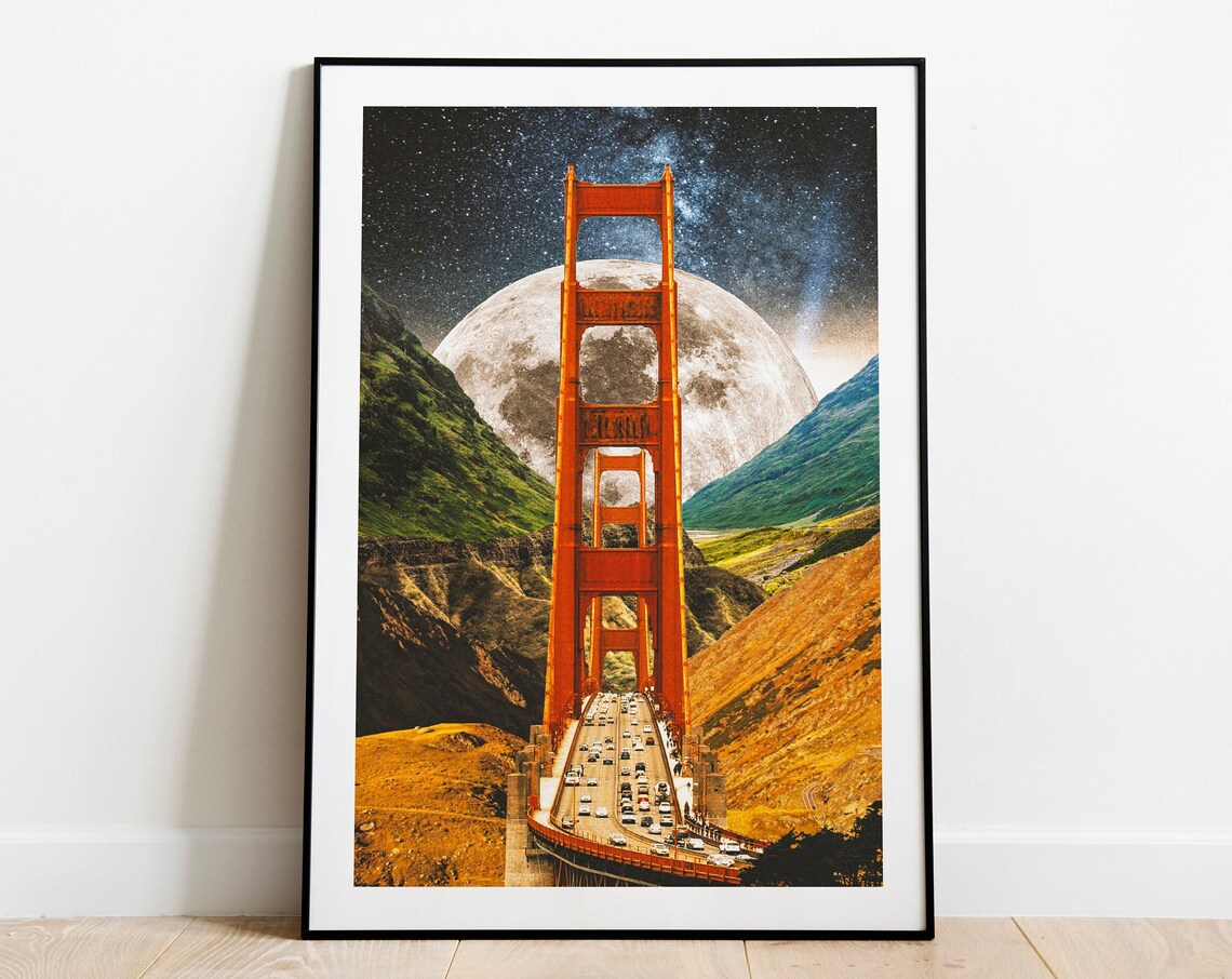 Bridge To Fantasy Land Retrofuturistic Space Poster