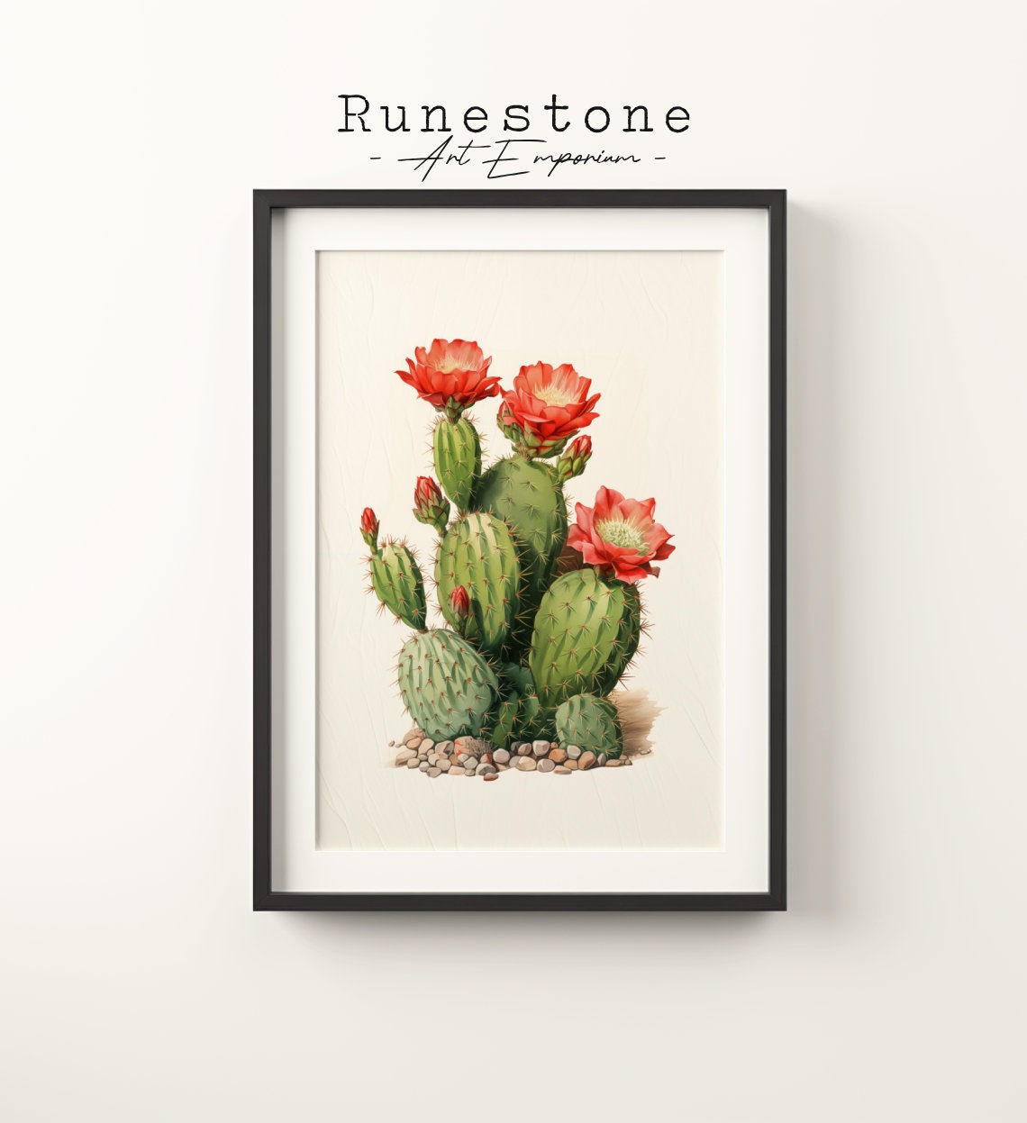 Vintage Cactus Sketch Print Tropical Boho Wall Art Minimalist Bohemian Hand Drawn