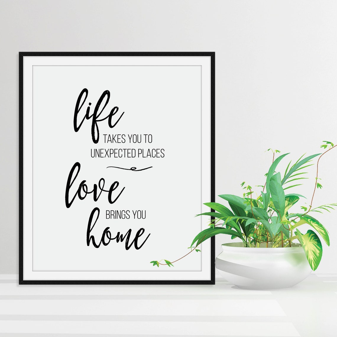 Life Takes You To Unexpected Places Love Brings You Home Travel Poster Love Wall Art Inspirational Quotes Love Poster - Image 4