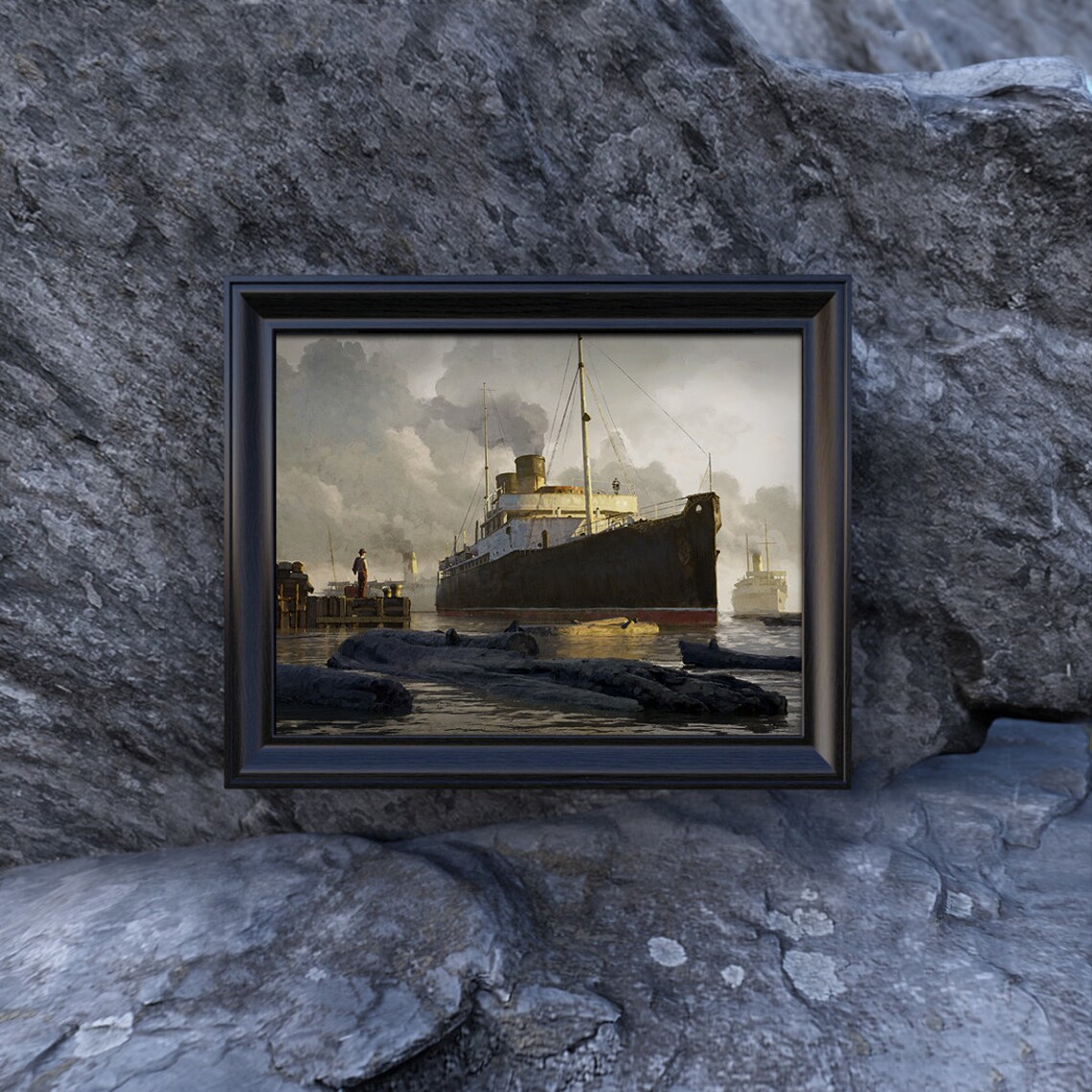 Old Ship Vintage Nautical Coastal Poster Print - Image 2